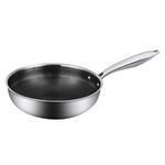 Сковорода Вок (WOK) 28/19 см, h 8,6 см New Kitchen Honeycombs нерж. с антиприг. покр. ИНДУКЦ. P.L.