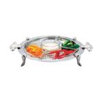 Блюдо круглое d 30 см менажница на ножках (поднос) нерж. P.L. Proff Cuisine