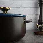 Кастрюля  2,8 л, 19/14,5*15 см фарфор с крышкой ДЛЯ ГАЗОВОЙ ПЛИТЫ Style Buffet New Kitchen