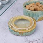 Емкость для подачи 210 мл с крышкой d 10 см h5,2/3,2 см Green Malachite Box Frutti di Mare P.L. [1]