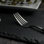 Вилка столовая 22,5 см матовая серый цвет черная ручка PVD Lounge P.L. [12]