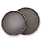 Поднос прорезиненный 40 см круглый коричневый пластик P.L. - BarWare