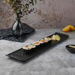Блюдо прямоугольное 47*10 см h2 см с бортами Side Up2 Black Raw Wood P.L. Proff Cuisine [3]