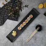 Блюдо прямоугольное 47*10 см h2 см с бортами Side Up2 Black Raw Wood P.L. Proff Cuisine [3]