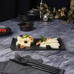 Блюдо прямоугольное 26*13 см h1,6 см с бортами Side Up2 Black Raw Stellar P.L. Proff Cuisine [4]