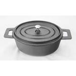 Кастрюля для подачи 18*14 см овальная с крышкой чугун. P.L. Proff Cuisine
