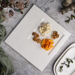 Тарелка 31,5*31,5 см h1,3 см квадратная смещенное дно Asymmetry белая фарфор P.L. Proff Cuisine [6]