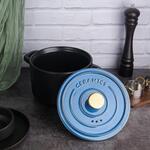 Кастрюля  6 л, 22,5/15,5*21 см фарфор с крышкой ДЛЯ ГАЗОВОЙ ПЛИТЫ Style Buffet New Kitchen P.L.