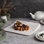 Тарелка 25*25 см h2,8/1 см квадратная борт лесенка Oyster белая фарфор P.L. Proff Cuisine [6]