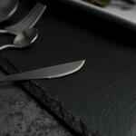 Нож столовый 22 см матовый серый цвет черная ручка PVD Lounge P.L. [12]