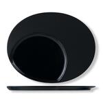 Тарелка 30*24 см овальная со смещенным центром 19*16 см Black фарфор P.L. Proff Cuisine [1]