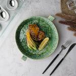 Блюдо для подачи 25,5*22,7 см h4 см 800 мл с ручками Green Frutti di Mare P.L. [1]