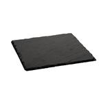 Блюдо квадратное 20*20 см h0,5 см для подачи черное сланец SUNNEX