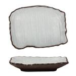 Блюдо прямоугольное 26*20 cм h3 cм 450 мл Crush White Matt New Brown Taiga P.L. [1]