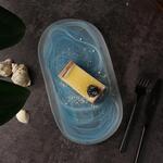 Блюдо овальное 28*15 см h2 см Blue Sunset матовое стекло P.L. Proff Cuisine [4]