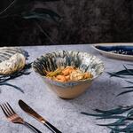 Салатник 925 мл d 19 см h9 см Dark Northern Blue Brown Flower Frutti di Mare P.L. [1]
