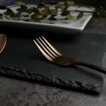 Вилка столовая 21 см матовая медный цвет черная ручка PVD Provence P.L. [12]