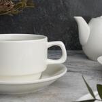 Чайная пара 250 мл белая d 9,5 см h6,2 см фарфор Stackable P.L. Proff Cuisine [4]