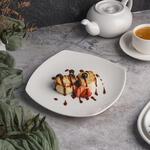 Тарелка 23*23 см h2 см квадратная с кругл. краем белая фарфор P.L. Proff Cuisine [4]