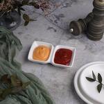 Соусник  50*50 мл двойной 12*7,3*2,3 см прямоуг. белый фарфор P.L. Proff Cuisine [8]