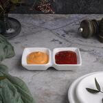 Соусник  50*50 мл двойной 12*7,3*2,3 см прямоуг. белый фарфор P.L. Proff Cuisine [8]