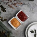 Соусник  50*50 мл двойной 12*7,3*2,3 см прямоуг. белый фарфор P.L. Proff Cuisine [8]