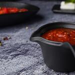 Соусник 100 мл d 7 см h5 см круглый с ручкой фарфор Smooth Black Raw Stellar P.L. Proff Cuisine [6]