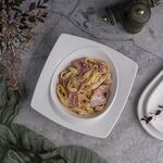 Салатник  400 мл 20*20 см h5,5 см с бортом Asymmetry белый фарфор NEW P.L. Proff Cuisine [3]
