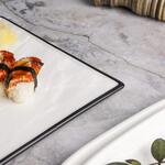 Блюдо квадратное 21,5*21,5 см h1,5 см Relief белое с черным бортом фарфор P.L. Proff Cuisine [6]