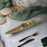 Блюдо овальное 44*5 см h4 см 200 мл для закусок Pearl Fish Sea Stone Frutti di Mare P.L. [4]