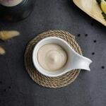 Соусник  80 мл 12*7,5 см h3,8 см Mini Mix круглый с ручкой белый фарфор P.L. Proff Cuisine [6] 