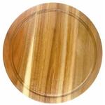 Доска для подачи 32*2 см круглая с выемкой, акация, P.L. Proff Cuisine