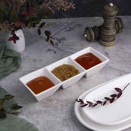 Менажница 23,5*8 см h4,6 см 3 отделения белая фарфор NEW P.L. Proff Cuisine [3]