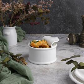 Соусник 220 мл d 9 см h5,2 см "Консервная банка" круглый белый фарфор P.L. Proff Cuisine [6]