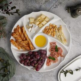 Менажница d 39,5 см h4,5 см 6 отделений белая фарфор NEW P.L. Proff Cuisine [1]