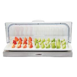 Поднос для выкладки 53*32,5*24,5 см фарфор с пласт. Roll-top крышкой + бокс с хладогеном SUNNEX