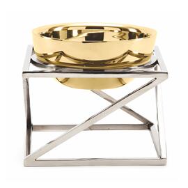 Подставка фуршетная стойка 23*23*20 см нерж. + салатник нерж. цвет золото P.L.--Hotelware