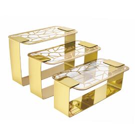 Подставка фуршетная стойка 35*20,3 см h20,6 см прямоуг. металл золото + блюдо акрил P.L. Hotelware