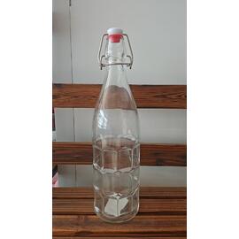 Бутылка 1 л стекло с крышкой прозрачная бугельный замок P.L.