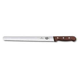 Нож для нарезки Victorinox Rosewood, волнистое лезвие, закругленное острие, 30 см, ручка