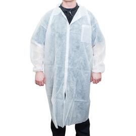 Халат на кнопках, рукава на резинке, р-р 52-54, спанбонд, 10 шт