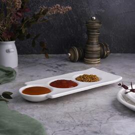 Менажница 24*10,5 см h2 см 3 отделения белая фарфор NEW P.L. Proff Cuisine [6]