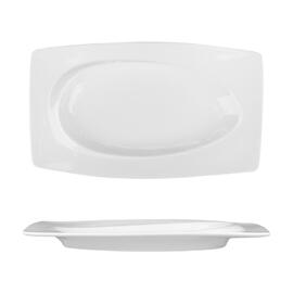 Блюдо прямоугольное 20,2*12,4 см h1,9 см с бортом Asymmetry белое фарфор NEW P.L. [6]