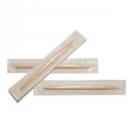 Зубочистки деревянные в инд. полиэтиленовых упаковках, 8 см, 1000 шт