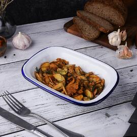 Блюдо для подачи 22*16,5 см h5 см 700 мл Blue Rim эмалированая сталь SUNNEX [1]