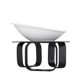 Подставка фуршетная стойка 20*20 см h10,5 см черный металл + салатник 23*19 см h4 см меламин P.L.