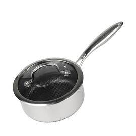 Сотейник 2,7 л с крышкой 20/18,5*14,5 см New Kitchen Honeycombs нерж. с антиприг. покр. ИНДУКЦИЯ
