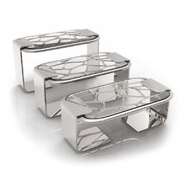 Подставка фуршетная стойка 35*20 см h21 см прямоуг. металл серый + блюдо акрил P.L. Hotelware