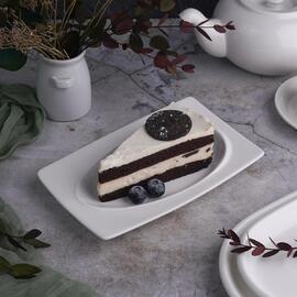 Блюдо прямоугольное 20,2*12,4 см h1,9 см с бортом Asymmetry белое фарфор NEW P.L. [6]