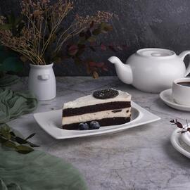 Блюдо прямоугольное 20,2*12,4 см h1,9 см с бортом Asymmetry белое фарфор NEW P.L. [6]